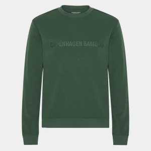 Grøn bambus sweatshirt med logo*Copenhagen Bamboo Cheap