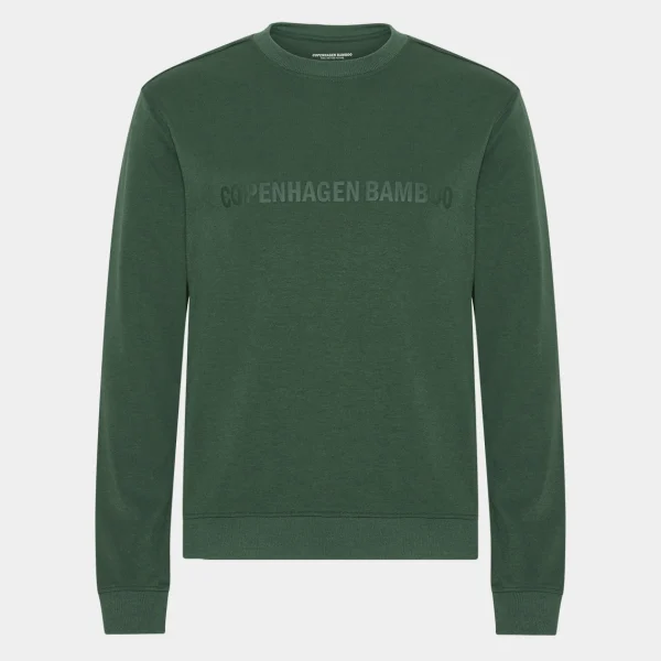 Grøn bambus sweatshirt med logo*Copenhagen Bamboo Cheap