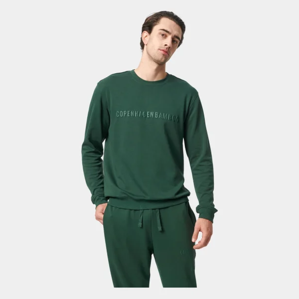 Grøn bambus sweatshirt med logo*Copenhagen Bamboo Cheap