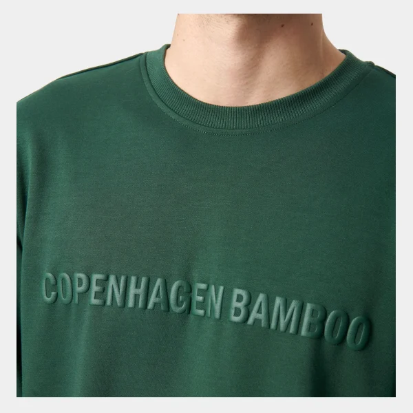 Grøn bambus sweatshirt med logo*Copenhagen Bamboo Cheap