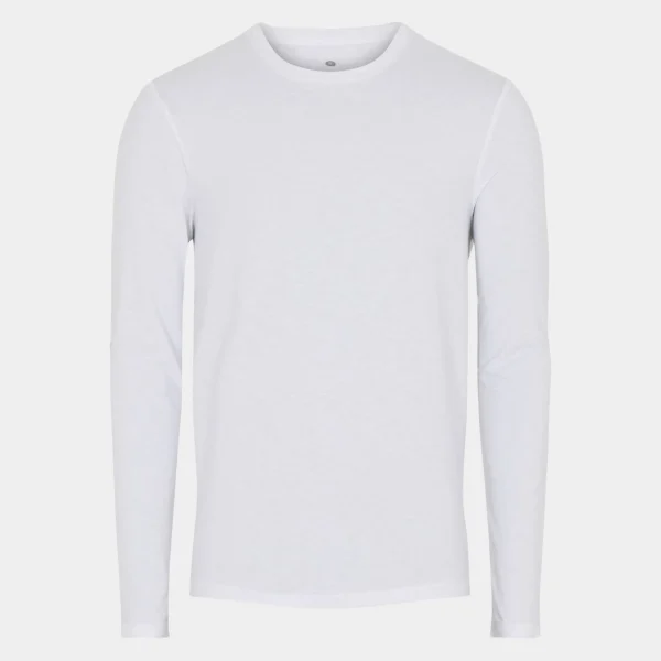 Hvid bambus langærmet crew neck T-shirt*JBS of Denmark Best Sale