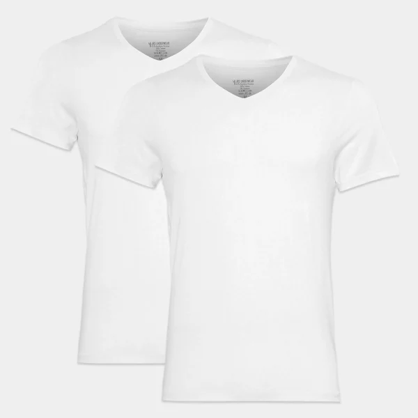 2 e slim fit bambus v-hals T-shirts*JBS Clearance