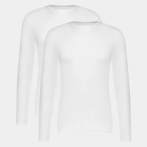 Ralph bambus langærmet T-shirt med rund hals - Hvid 2 pak*Bamboo Basics Best Sale